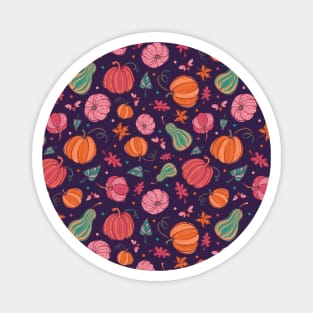 Pink Pumpkin Pattern Magnet